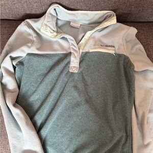 Columbia Light Blue and Gray Fleece Pullover